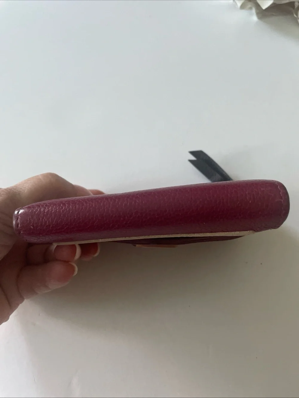 Louis Vuitton Burgundy and Cream Envelope Card Wallet